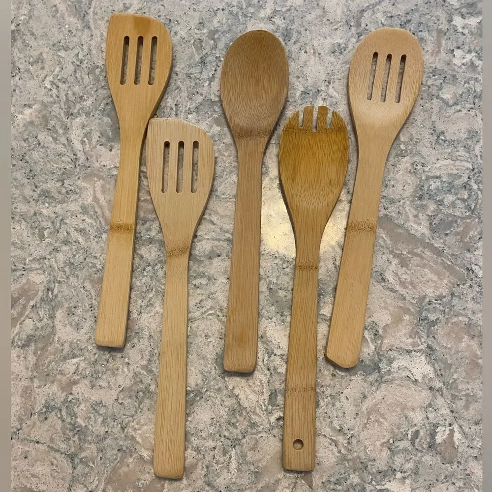 Set of Bamboo Cooking Utensils